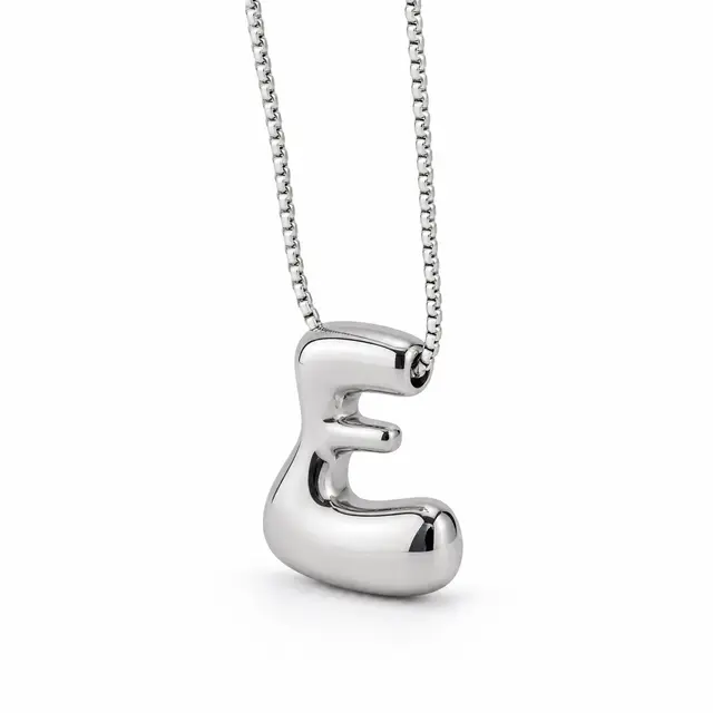 Silver Bubble - E Necklace