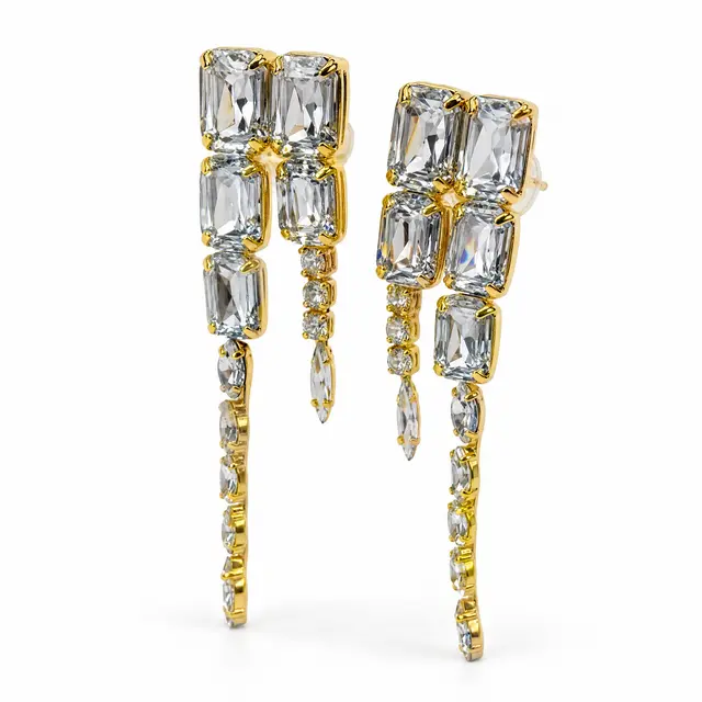 Iris Crystal Cascade Dangles